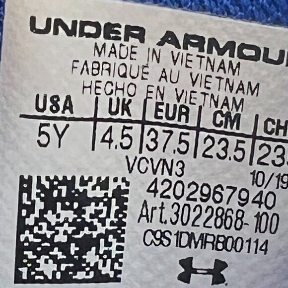 Under Armour Kids 3022868-100 Gray Charged Rogue 2 Size 5Y Running Shoes - Picture 9 of 9